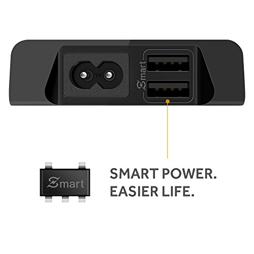 EasyAcc® 3.4A 17W Ladestation Handyhalterung mit 2 USB Anschlüsse und 1 Nut -Schwarz - 4