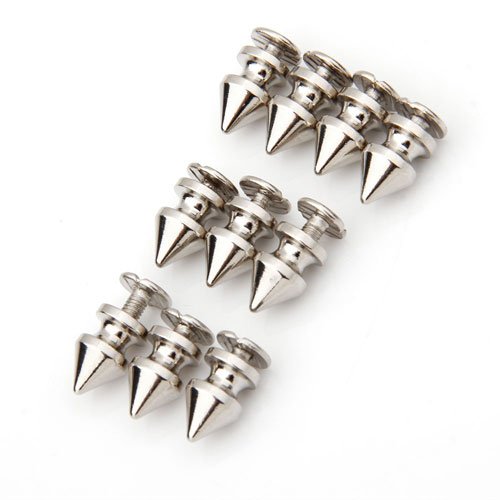 10x Kupfer 8*12mm Silber Killernieten Spitz Nieten Punk Ziernieten Schraubnieten