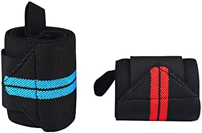 Single Adjustable Weight Lifting Training Wrist Wraps with Thumb Loop Belt Protector for Weightlifting Crossfit Powerlifting Bodybuilding (Red)