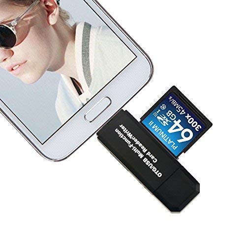 TedGem tarjeta de memoria SD / lector de tarjeta SD, Micro USB, OTG a USB 2.0 Adaptador con estándar USB macho, Micro USB macho conector para PC y portátiles Smartphones/Tablets con función OTG