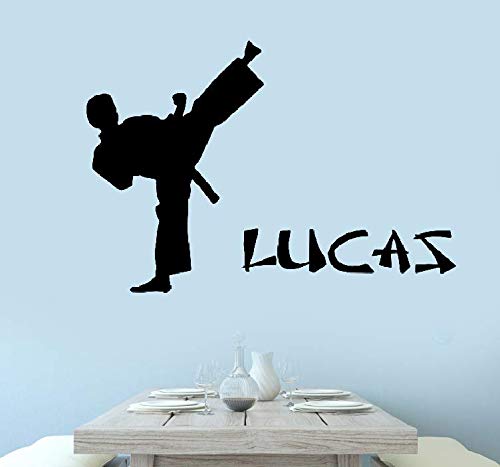 Preisvergleich Produktbild wandaufkleber 3d Wandtattoo Schlafzimmer Personalisierte Boy Name Zitate Kindergarten Jungen Karate Taekwondo für Kinderzimmer Teen Schlafzimmer