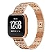 Produktbild Skryo Bequemes langlebiges Metall Metallarmband mit Kristallarmband für Fitbit Versa Lite (Rose Gold)