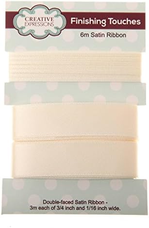 2 mm and 20 mm mixed Satin Ribbon - Antique White