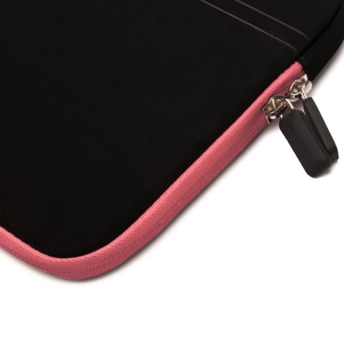 SumacLife schwarz MIcrofiber Microfaser-Hülle Shock Resistant Stoßfest Pouch Notebooktasche 39,6 cm (15,6 Zoll) Notebook für Acer Aspire Style Sony Vaio Asus Fujitsu Lifebook Samsung Serie Toshiba Satellite Apple Macbook Pro HP (schwarz-Rosa) - 3