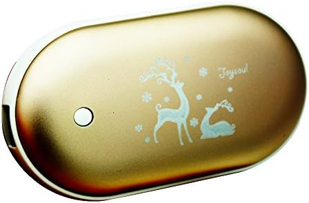 Power Bank Hand Warmer, JoysoulEU Rechargeable Double-sided Hand Warmer 5200mAH Power Bank Portable Pocket Hand Heater USB Mobile External Back up Battery Charger (Gold)