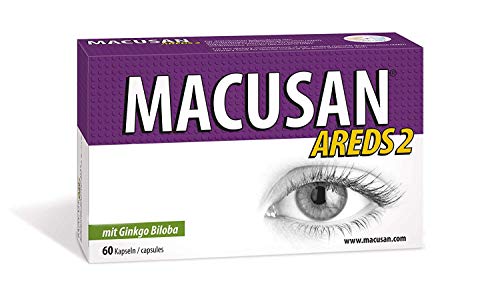 MACUSAN AREDS2 suplementos para vitaminas de ojos maculares con luteína, zeaxantina y ginkgo biloba para la salud ocular
