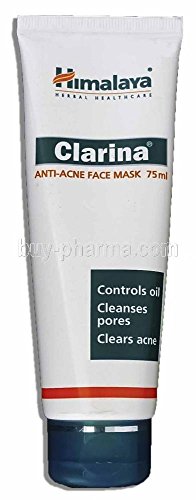 Himalaya Clarina Anti-Acne Face Mask 75ml Controls Oil Cleanses Pores Clears Acne