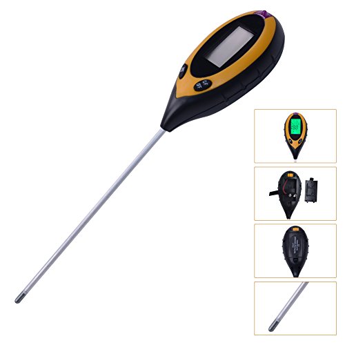 RCYAGO 4 in 1 Erde Feuchtigkeit Meter Boden PH-Wert Boden Temperatur und Sonnenlicht Intensität Tester für den Garten Landwirtschaft Indoor Outdoor - 4