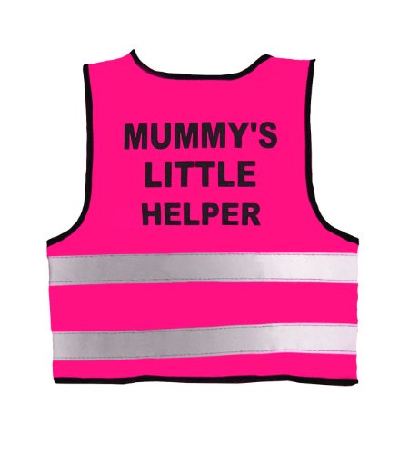 Kids Boy Girls Hi Viz Mummy's Little Helper Printed Vest Top Waistcoat