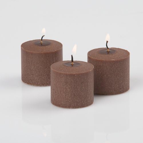 Set of 72 Votive Candles 10 Hours, Brown Cinnamon Bun Scent