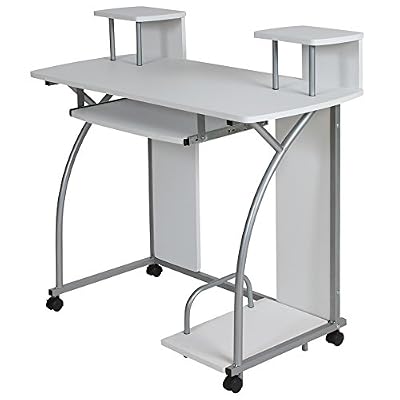 TecTake Bureau informatique Table de travail ordinateur jeunes mobilier meubles pc blanc