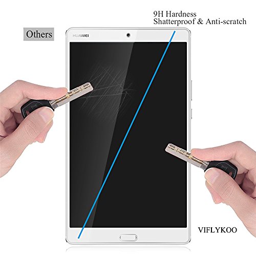 Viflykoo Huawei MediaPad M3 Panzerglas Schutzfolie, Härtegrad 9H 2.5D superdünn kratzfest HD Klar Ballistic gehärtetem Glas Displayschutzfolie für Huawei MediaPad M3 - 6