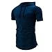 Produktbild Btruely Herren Shirt Mit Kapuze Kurzarmshirt Slim Fit T-shirt Sports Top Männer Freizeit Hemd (L, Blau)