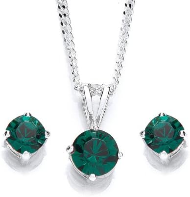 MiChicSwarovski Crystal Pendant on 46 cm Silver Chain and Earring Set
