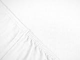 klassisches Jersey Spannbetttuch – erhältlich in 22 modernen Farben und 6 verschiedenen Größen – 100% Baumwolle, 70 x 140 cm, weiß - 3