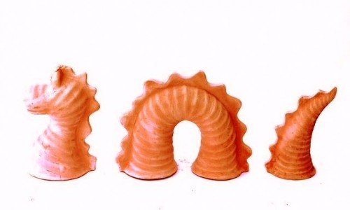 Terracotta Wurm 3 teilig 80 cm