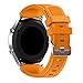Produktbild Glowjoy Armband für Samsung Gear S3 Classic,Weiches Silikon Verstellbares Ersatzarmband Herren Damen wasserdichte Sport Bracelet Band Wristband Ersatzarmband-Armband für Fitness Sport (Orange)
