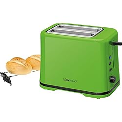 Clatronic Ta 3554 Compact Grille-Pain 2 Tranches, grille réchauffe-viennoiseries, réglable en continu brunissage, tiroir ramasse-miettes, vert