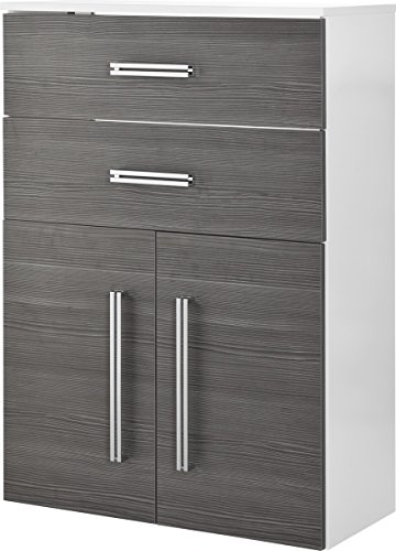 Armoire Lugano/como Couleur (Avant) : pin Parasol Anthracite-Couleur du Corps : Blanc Brillant