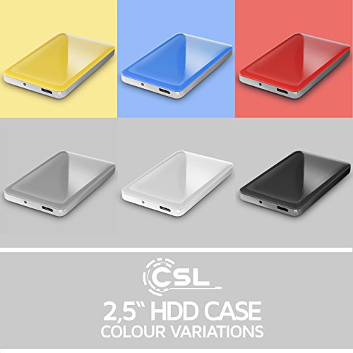 CSL – USB 3.0 2,5″ SSD / SATA Festplattengehäuse extern | UASP und SATA3 fähig | für 9.5mm 7mm SATA I/II/III, SSD, HDD | USB 3.0 (5 GBit/s) inkl. UASP Mode (USB 3.0 Booster) | WerkzeugloseInstallation | für PC / Mac / Notebook | blau - 6