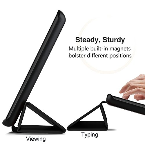 Amazon Fire 7-Hülle (7-Zoll-Tablet, 7. Generation – 2017), IVSO Ultra Schlank Ständer Slim Leder zubehör Schutzhülle perfekt geeignet Für Das neue Fire 7 (2017), 17,7 cm (7 Zoll) Display Tablet, Schwarz - 3