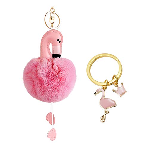 Rose Flamingo émail Or Porte-clés et Peluche Flamingo Porte-clés Oiseau Charme clés Accessoire Voiture Sac à Main Porte-clés