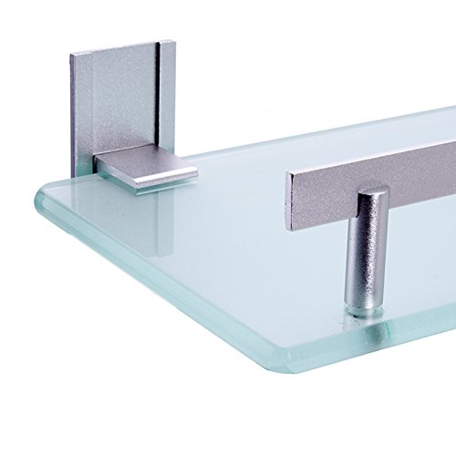 MSV Bad Regal „Tabarca“ Eckregal Duschregal aus Aluminium und Glas – kleben und bohren - 4