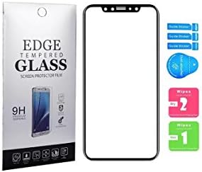 Premium iPhone X Screen Protector 3D Surface, iPhone X Tempered Glass Screen Protector, Black, 9H Hardness, Anti Scratch, Shatter Proof, Easy Install, with Guide Stickers &amp; Preparation Wipes
