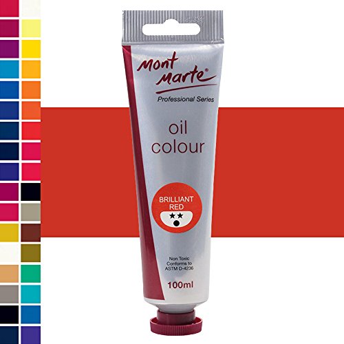 Mont Marte Ölfarbe Künstlerfarbe Malfarben - 100 ml - Brilliant Rot (Rot)