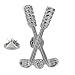 Produktbild Gekreuzte Golfschläger Metall-Pin Badge