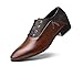 Produktbild Herren Business Canvas Stoff/Künstliche PU Lederschuhe Party Hochzeit Formale Kleid Schuhe CN Größe 45/46/47/48 Klassische Schwarz Braun Weiß Farben(CN 42,E-Braun)