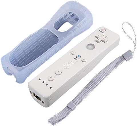 Jalex Wireless Remote Controller for Nintendo WII with Free Silicone Case and Wristlet (White)