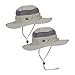 Produktbild The Friendly Swede Sportliche Outdoor Angeln Boonie Hat mit Mesh Panel und Stickerei Logo (2 Pack), hellgrau