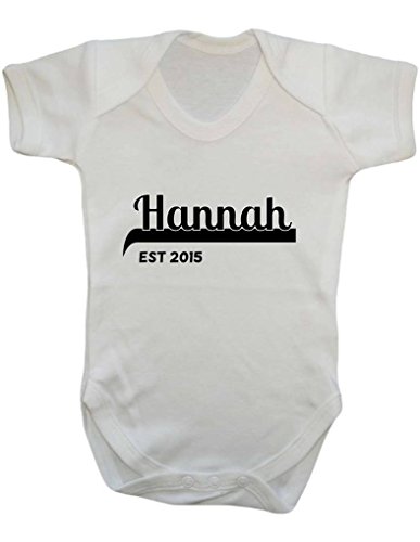 Personalised Name Est In Birth Year Custom Baby Onesie Vest