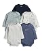 Mamas & Papas Baby-Boys Mamas And Papas 5 Pack Long Sleeve Bodysuit Bear Long Sleeve Set of 5 Bodysuit, Blue, 0-3 Months
