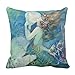 Produktbild RGFJJE Kissenbezüge Vintage Mermaid Pearl Nautical Ocean Decorative Pillow Case Home Decor Square 18 x 18 Inch 45cm