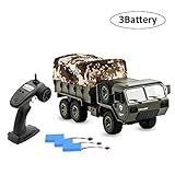 6WD Offroad Military Truck RTR-Differential für eine bessere Stabilisierung des Fahrzeugs. Karosseriestruktur, Fahrzeugkomponenten, Wippe und anderes Material sind alle aus Engineering und Fertigung, High-Speed-Auto-Anti-Klopfen, lange Lebensdauer.