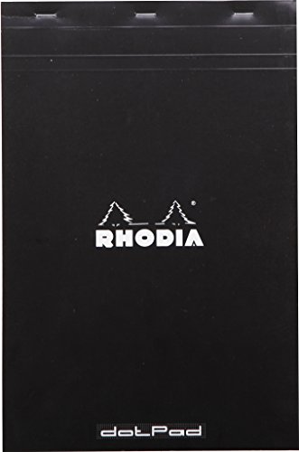 Rhodia 18559C DotPad Block Dot Grid (DIN A4, 21 x 29.7 cm, 80 Blatt) schwarz