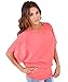 3559-Coral-16: Oversize Chiffon Ruched Top