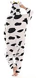 iKneu Kuh Onesie Jumpsuits Kostuem Pyjama Oberall Hausanzug Kigurum Schlafanzug M -