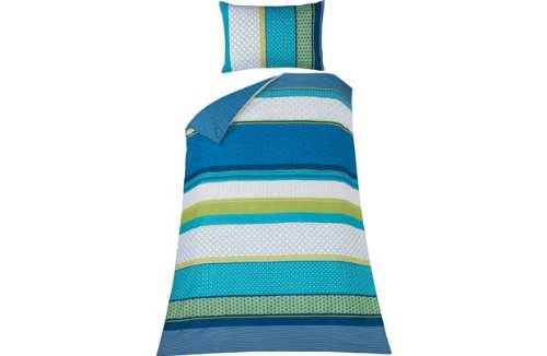 Knick Knack Stripe Teal Bedding Set - Single.