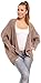 CAPRI MODA - Women's Waffle Knit Cardigan Pockets Batwing Sleeves - CHARLIZE (Cappuccino, ONE SIZE UK 10/12/14)