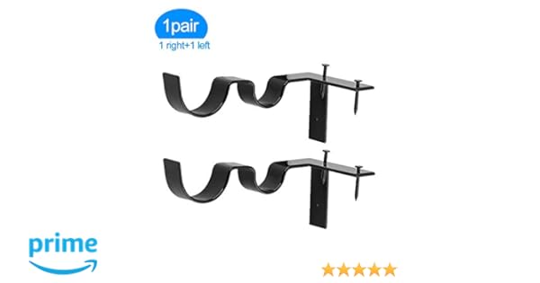 Extendable Wall Mounted Metal Rod Bracket Black Bstkey Set Of 3