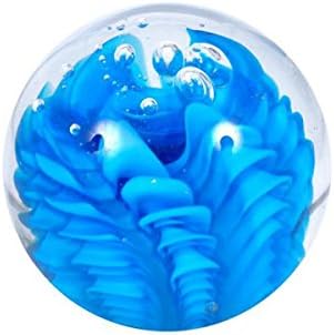 Snow globe with blue waves, glass, Paperweight, Wish globe, big dream ball