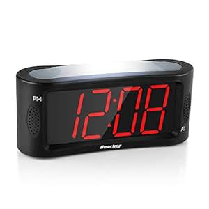 REACHER Large LED Digital Alarm Clock Desk Bedside: Amazon.co.uk
