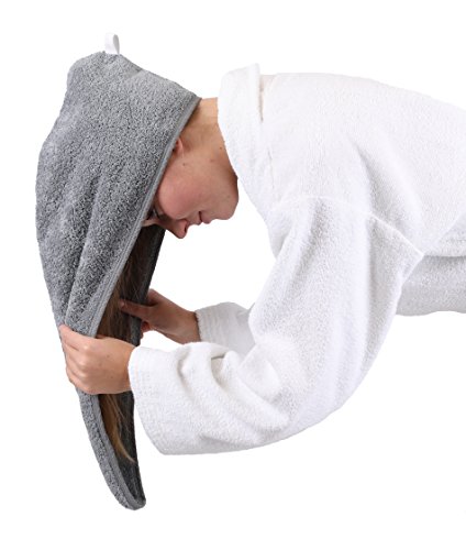 Betz Turban Handtücher Haarturban Kopftuch 100% Baumwolle Frottier Farbe: grau - 2