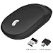 Produktbild Aoslen Kabellose Maus Wiederaufladbare 2.4G Mini Geräuschlose Tragbar Mäuse Mouse Wireless Drahtlose Maus Mit USB Nano Empfänger & USB-C Adapter für Home Office Travel PC Laptop Windows/MacSchwarz
