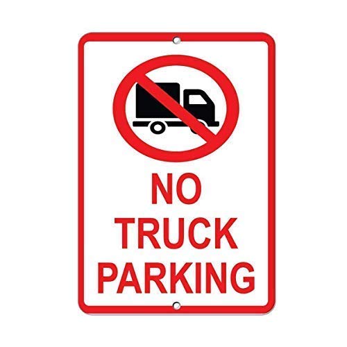 HNNT Aluminum Metal Sign 12x16 Inches No Truck Parking Style 2 Parking Sign,Funny Aluminum Metal Sign,Warning Sign,Tin Sign Plate,Outdoor Yard Sign