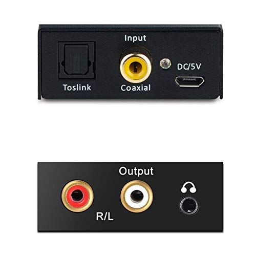 AMANKA Digitale ad Analogico Convertitore Adattatore Audio,192KHz, Ottico o Coassiale/Toslink o SPDIF a RCA L/R Adattatore, con Jack 3.5mm - immagine 4