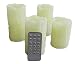 Produktbild SBS 4 teiliges Echtwachskerzenset Stumpen mit Fernbedienung, Dimmer & Timer (Weiß)